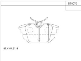 Комплект тормозных колодок ASIMCO KD78070