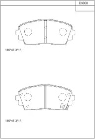 Комплект тормозных колодок ASIMCO KD9000