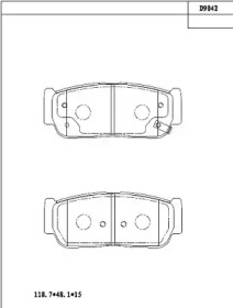 Комплект тормозных колодок ASIMCO KD9042