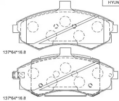 Комплект тормозных колодок ASIMCO KD9705