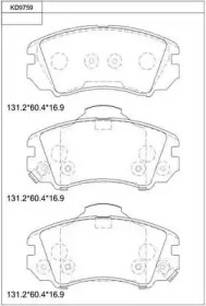 Комплект тормозных колодок, дисковый тормоз ASIMCO KD9759