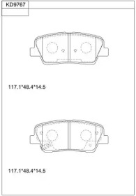 Комплект тормозных колодок ASIMCO KD9767