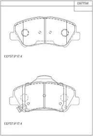 Комплект тормозных колодок ASIMCO KD9775W