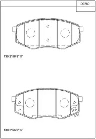 Комплект тормозных колодок ASIMCO KD9780