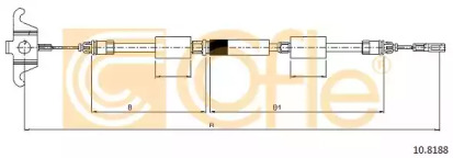 Трос, стояночная тормозная система COFLE 10.8188