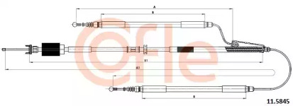 Трос, стояночная тормозная система COFLE 11.5845