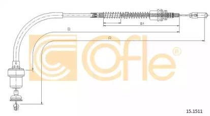Трос, управление сцеплением COFLE 15.1511