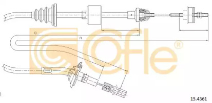 Трос, управление сцеплением COFLE 15.4361