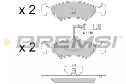 Комплект тормозных колодок BREMSI BP2163