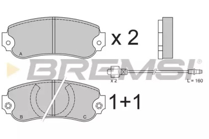 Комплект тормозных колодок BREMSI BP2175