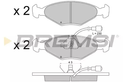 Комплект тормозных колодок BREMSI BP2177