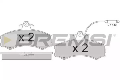 Комплект тормозных колодок BREMSI BP2196