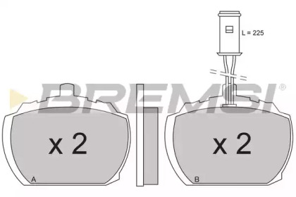 Комплект тормозных колодок BREMSI BP2207