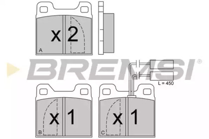 Комплект тормозных колодок BREMSI BP2225