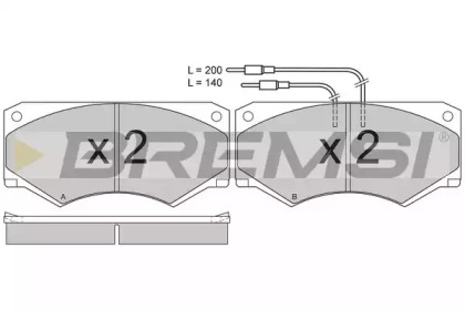 Комплект тормозных колодок BREMSI BP2416