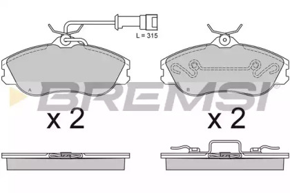 Комплект тормозных колодок BREMSI BP2478