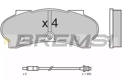 Комплект тормозных колодок BREMSI BP2524