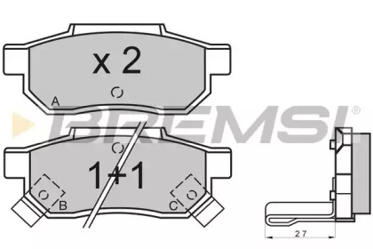 Комплект тормозных колодок BREMSI BP2530