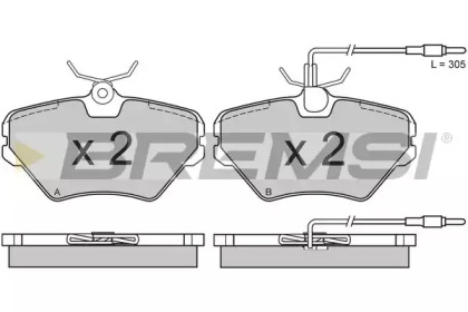 Комплект тормозных колодок BREMSI BP2628
