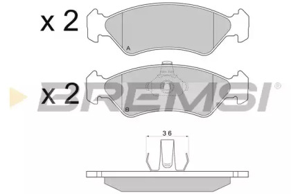 Комплект тормозных колодок BREMSI BP2671