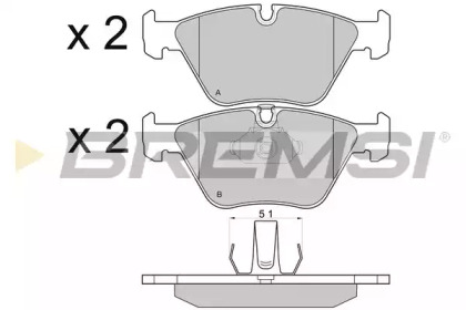 Комплект тормозных колодок BREMSI BP2685