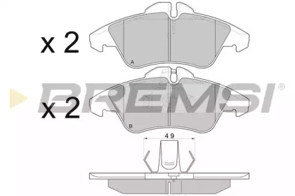 Комплект тормозных колодок BREMSI BP2687