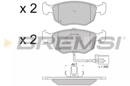 Комплект тормозных колодок BREMSI BP2707