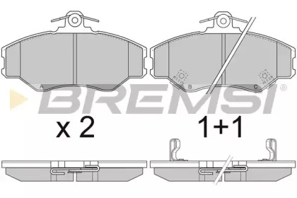 Комплект тормозных колодок BREMSI BP2708