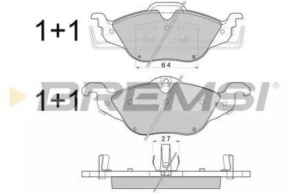 Комплект тормозных колодок BREMSI BP2810