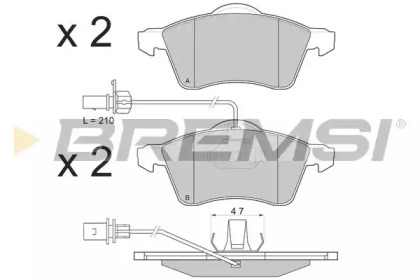 Комплект тормозных колодок BREMSI BP2868