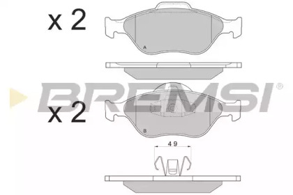 Комплект тормозных колодок BREMSI BP2872