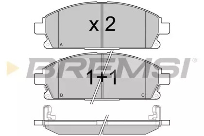 Комплект тормозных колодок, дисковый тормоз BREMSI BP2968