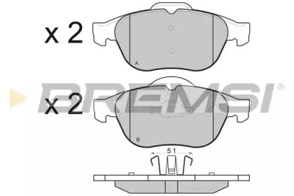 Комплект тормозных колодок BREMSI BP2970