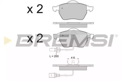 Комплект тормозных колодок BREMSI BP2978