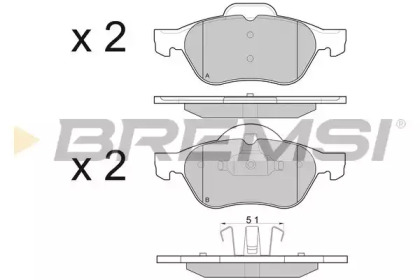 Комплект тормозных колодок BREMSI BP2981