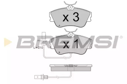 Комплект тормозных колодок BREMSI BP2994