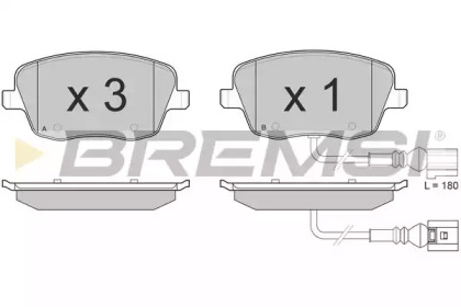 Комплект тормозных колодок, дисковый тормоз BREMSI BP3013