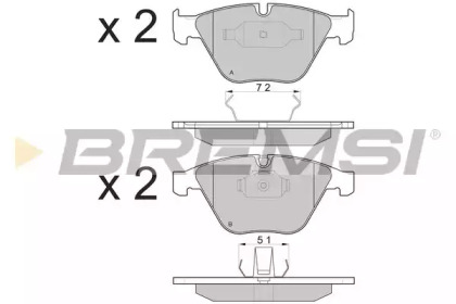 Комплект тормозных колодок BREMSI BP3073