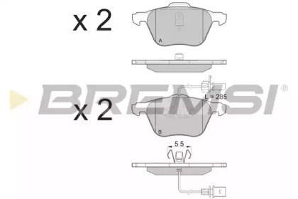 Комплект тормозных колодок BREMSI BP3076