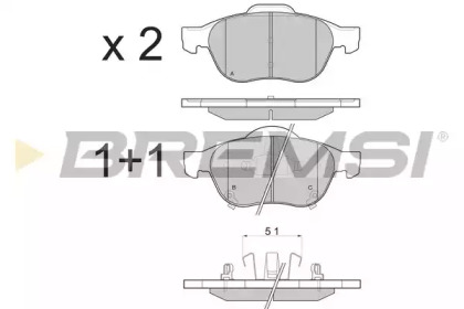 Комплект тормозных колодок BREMSI BP3085