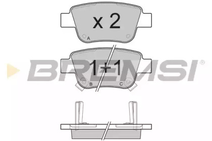 Комплект тормозных колодок BREMSI BP3112