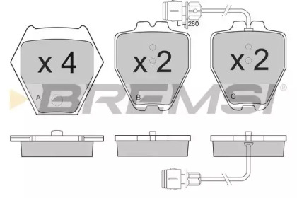 Комплект тормозных колодок BREMSI BP3122