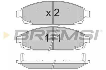 Комплект тормозных колодок BREMSI BP3238