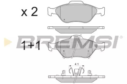 Комплект тормозных колодок BREMSI BP3255