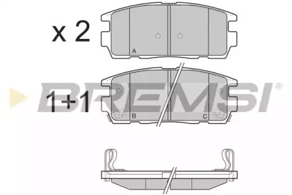 Комплект тормозных колодок BREMSI BP3304