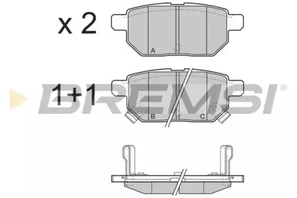 Комплект тормозных колодок BREMSI BP3322