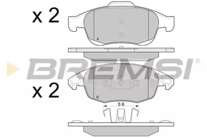 Комплект тормозных колодок BREMSI BP3329