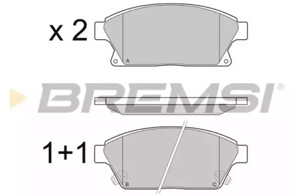 Комплект тормозных колодок BREMSI BP3405