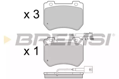 Комплект тормозных колодок BREMSI BP3412