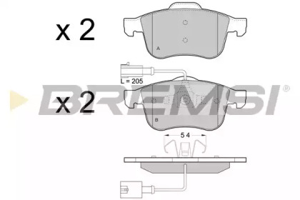 Комплект тормозных колодок BREMSI BP3443